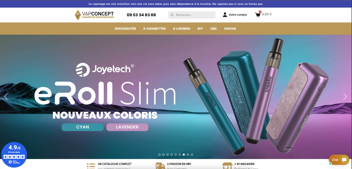 Boutique e-commerce Vap Concept France