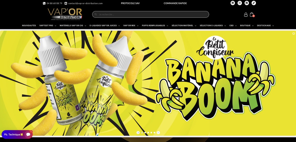 Plateforme B2B Vapor Distribution